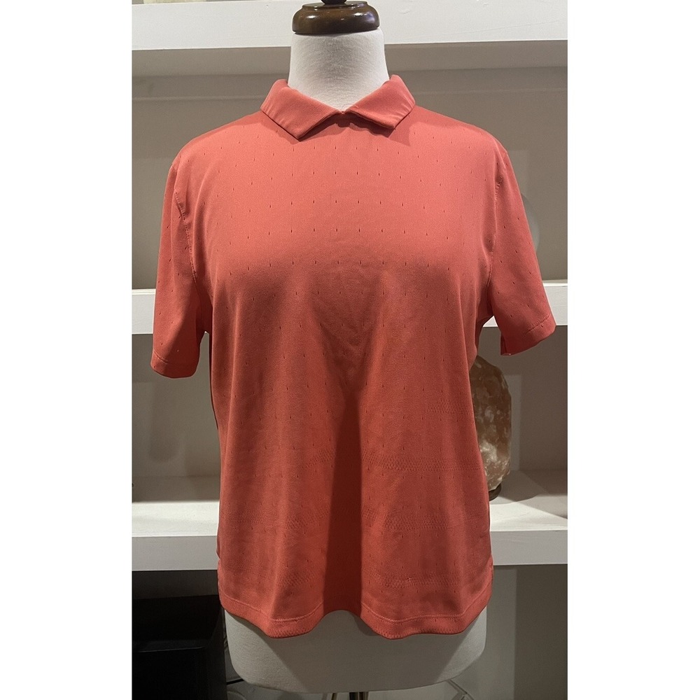 Nike Ace Jacquard Dri Fit Polo Womens Medium Coral Golf Shirt CK5846-814‎